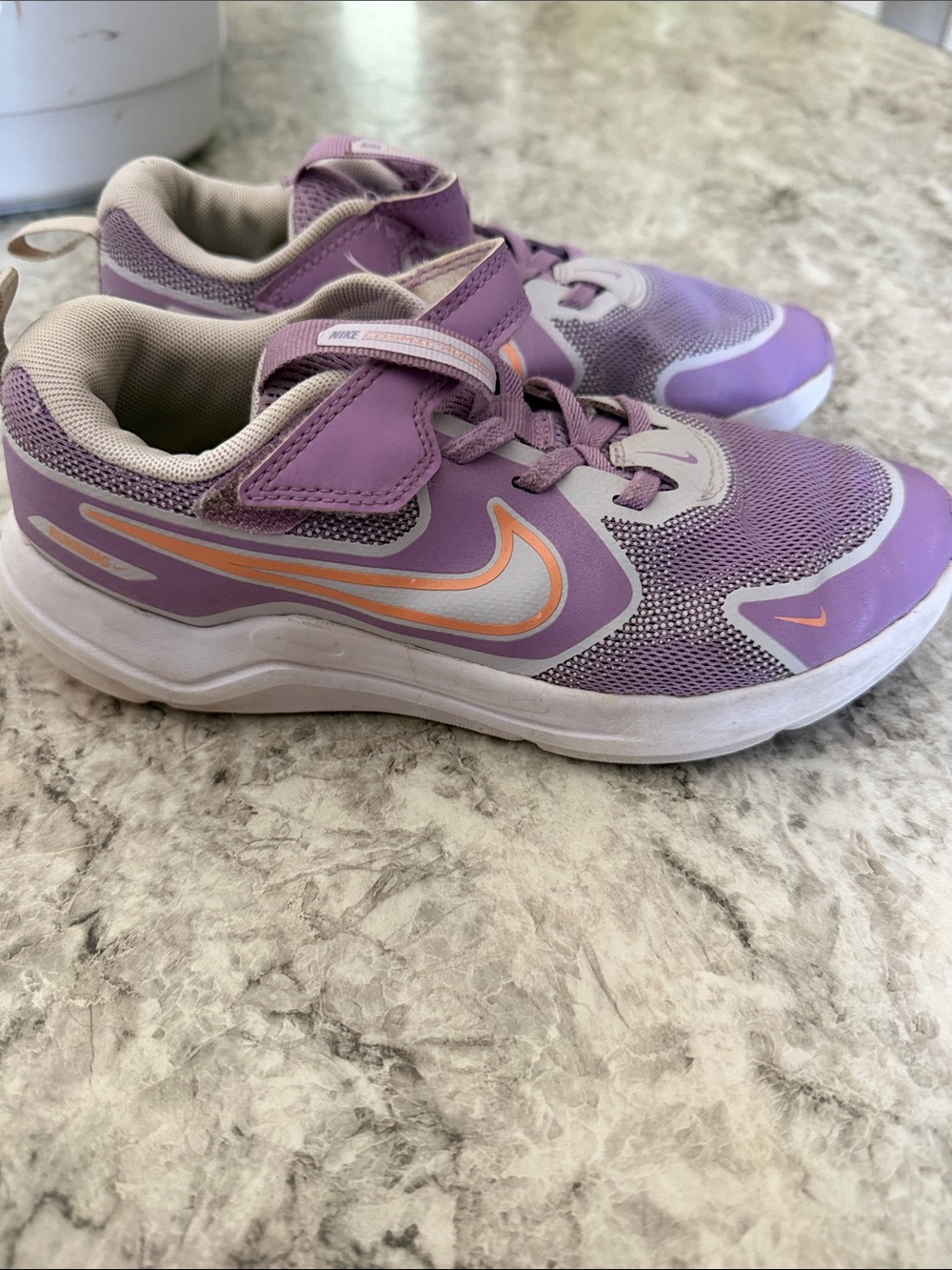 Nike Kids Purple and Orange Swoosh Sneakers
